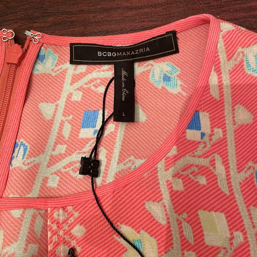 NWOT BCBGMaxAzria Peach Floral Dress - Picture 7 of 11